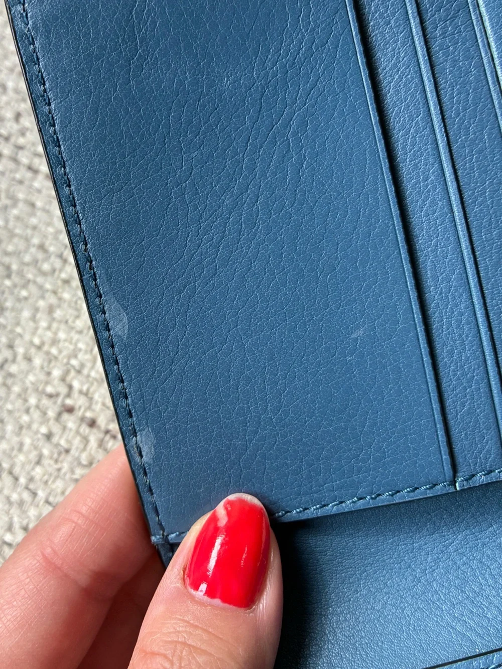COACH Men's Blue Leather Bi-Fold Wallet
